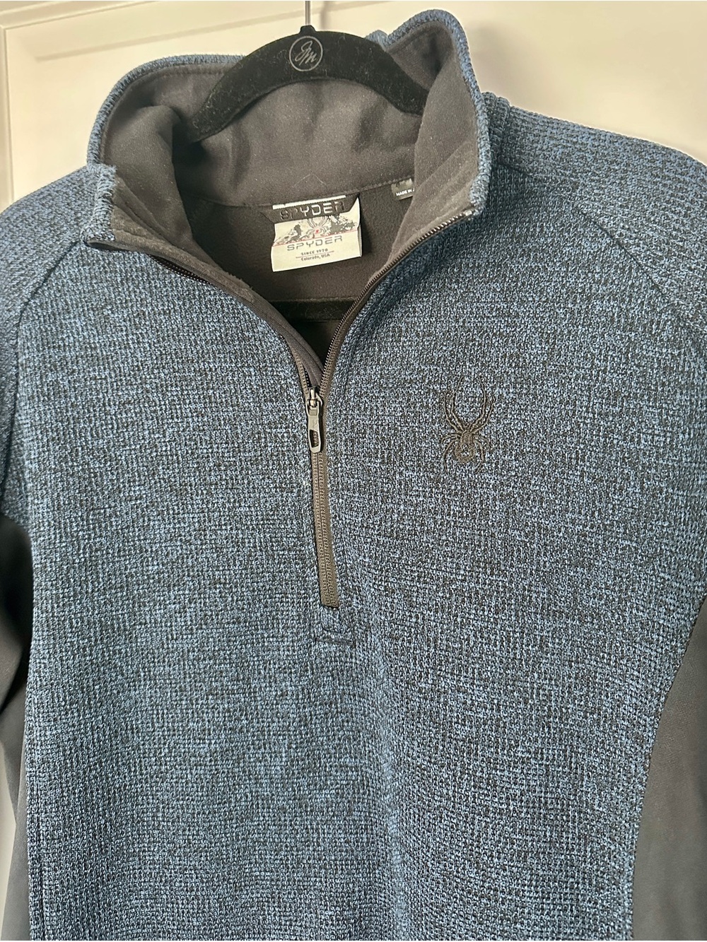 Spyder Outbound Half Zip Pullover Blue Black Men’s Size L - Picture 5 of 5